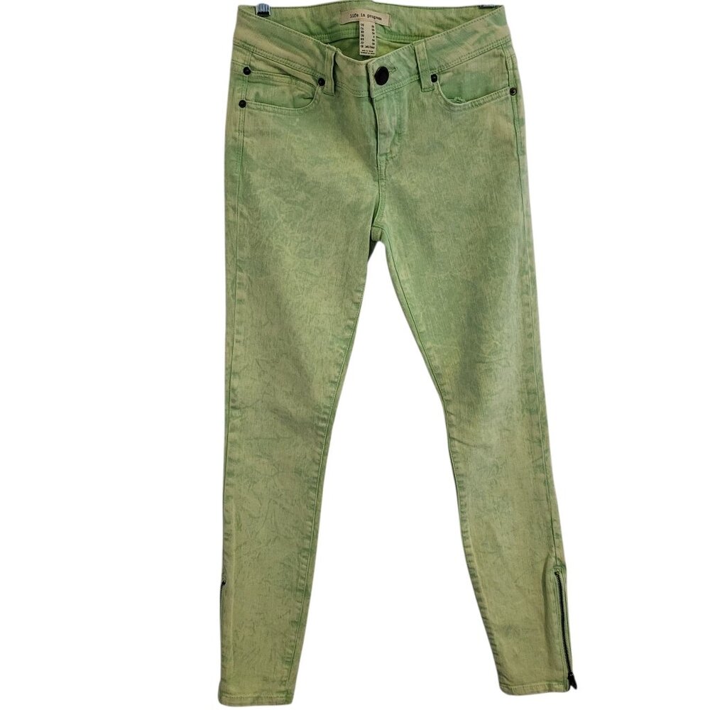 LIFE IN PROGRESS | Summer Green Ankle Zipper Jeans